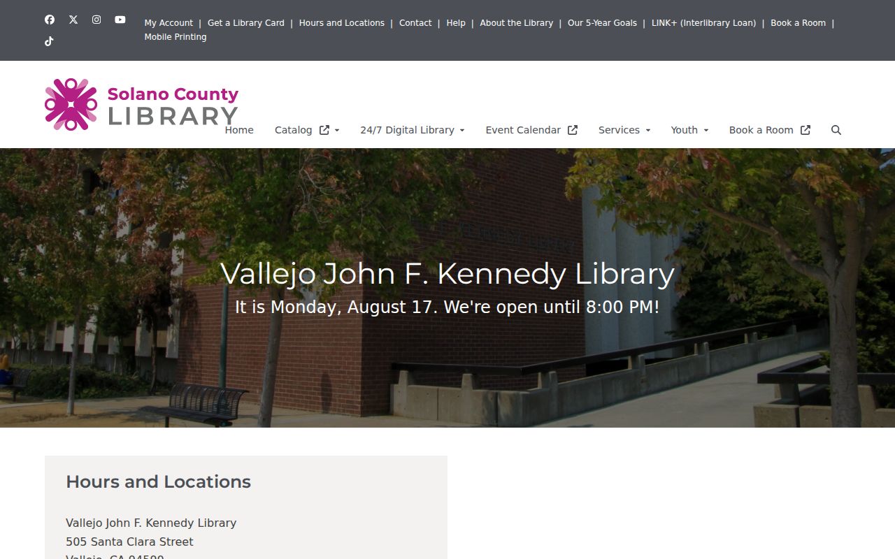 Vallejo city directory research access at the JFK Library